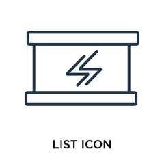 List icon vector isolated on white background, List sign , thin symbol or stroke element design in outline style
