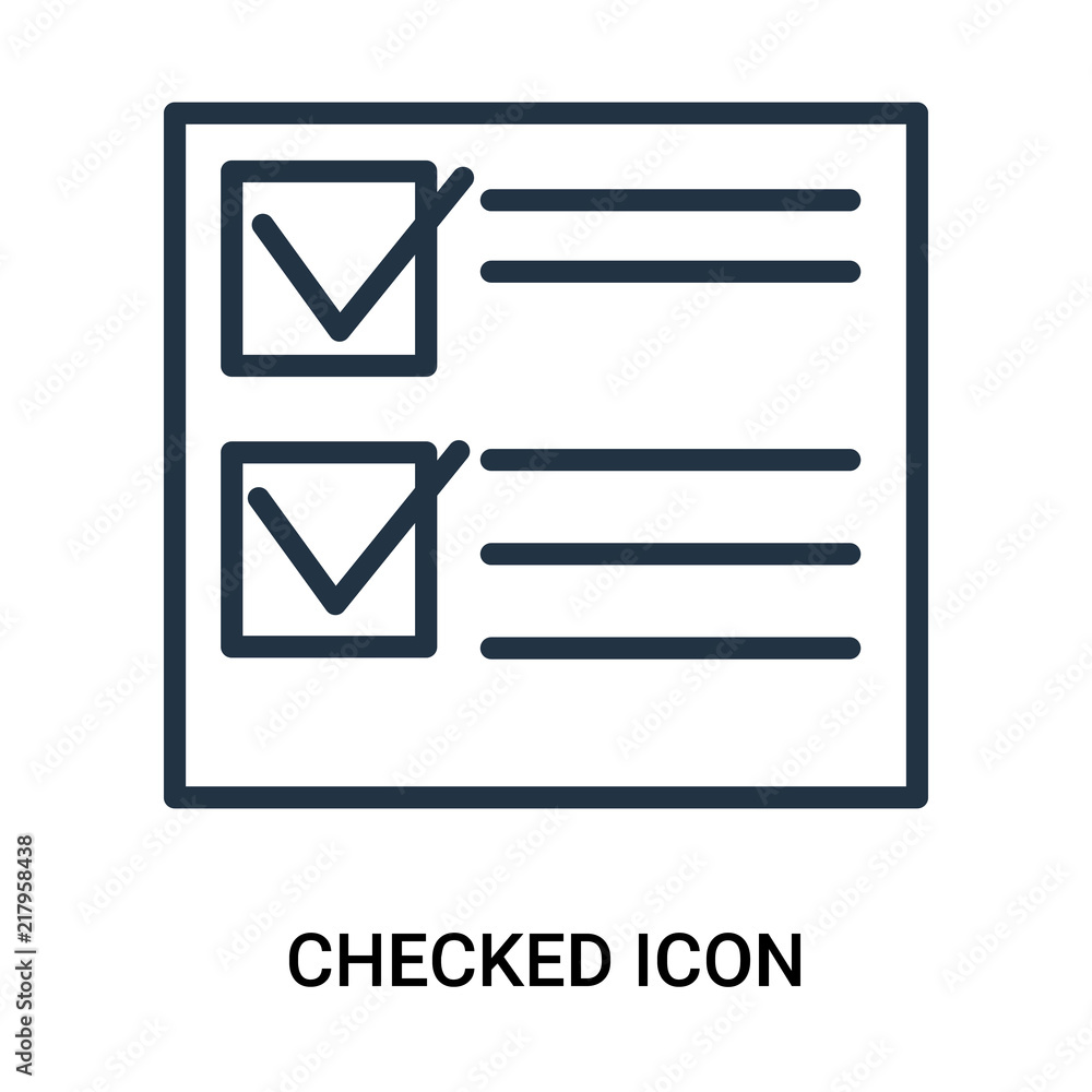 Poster checked icon isolated on white background. modern and editable checked icon. simple icons vector ill