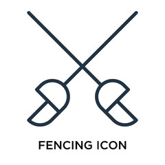 fencing icons isolated on white background. Modern and editable fencing icon. Simple icon vector illustration.