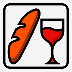 Coloured outline Food beverage industry pixel perfect vector icon