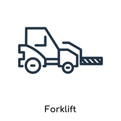 Forklift icon vector isolated on white background, Forklift sign , thin symbols or lined elements in outline style