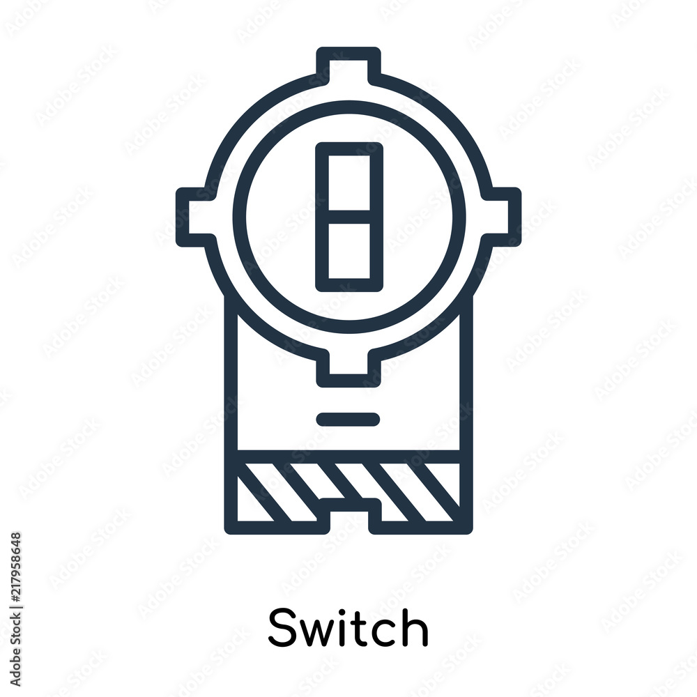 Poster switch icon vector isolated on white background, switch sign , thin symbols or lined elements in out