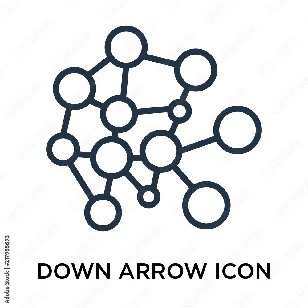 Poster down arrow icon vector isolated on white background, down arrow sign , thin symbol or stroke element