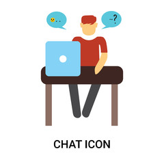 Fototapeta premium chat icon isolated on white background. Simple and editable chat icons. Modern icon vector illustration.