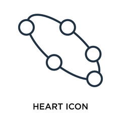 Heart icon vector isolated on white background, Heart sign , thin symbol or stroke element design in outline style