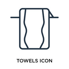 towels icon isolated on white background. Simple and editable towels icons. Modern icon vector illustration.