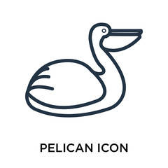 pelican icons isolated on white background. Modern and editable pelican icon. Simple icon vector illustration.
