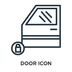 door icon isolated on white background. Simple and editable door icons. Modern icon vector illustration.