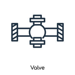 Obraz premium Valve icon vector isolated on white background, Valve sign , thin symbols or lined elements in outline style