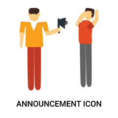 announcement icon isolated on white background. Simple and editable announcement icons. Modern icon vector illustration.