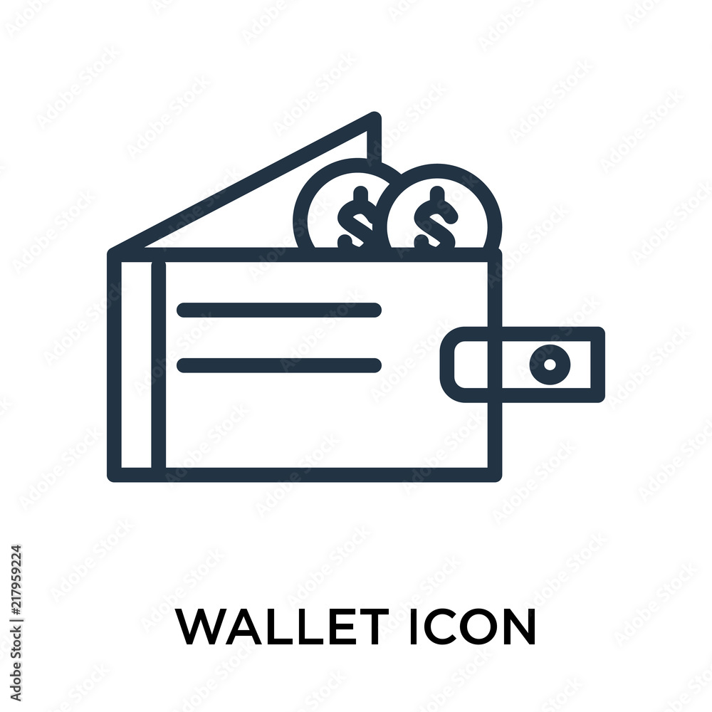 Aufkleber wallet icons isolated on white background. modern and editable wallet icon. simple icon vector illus