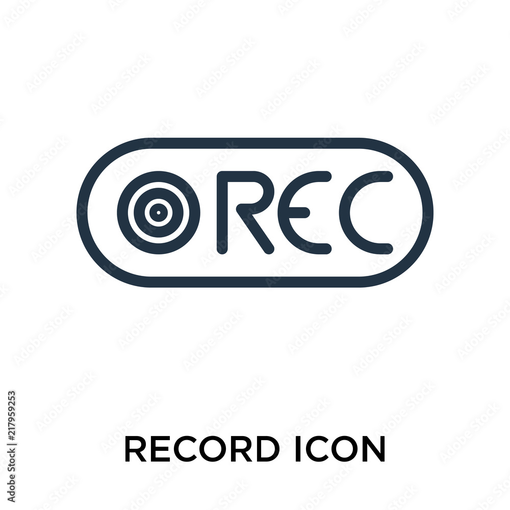Poster record icons isolated on white background. modern and editable record icon. simple icon vector illus
