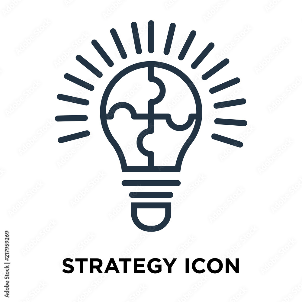 Poster strategy icon isolated on white background. modern and editable strategy icon. simple icons vector i