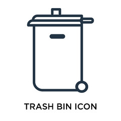 trash bin icons isolated on white background. Modern and editable trash bin icon. Simple icon vector illustration.