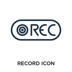 record icons isolated on white background. Modern and editable record icon. Simple icon vector illustration.