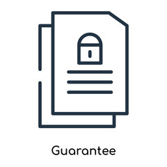 Guarantee icon vector isolated on white background, Guarantee sign , thin symbols or lined elements in outline style