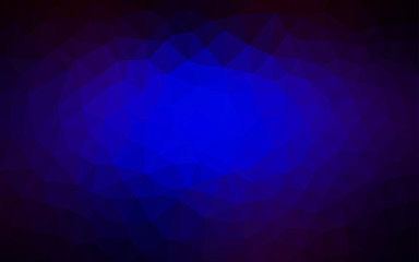 Dark BLUE vector low poly cover.