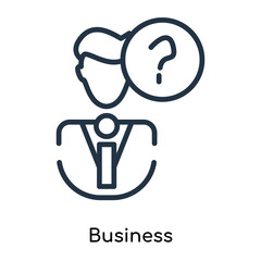 Business icon vector isolated on white background, Business sign , thin symbols or lined elements in outline style