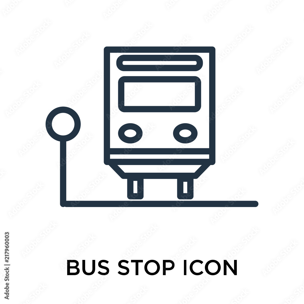 Poster bus stop icons isolated on white background. modern and editable bus stop icon. simple icon vector i