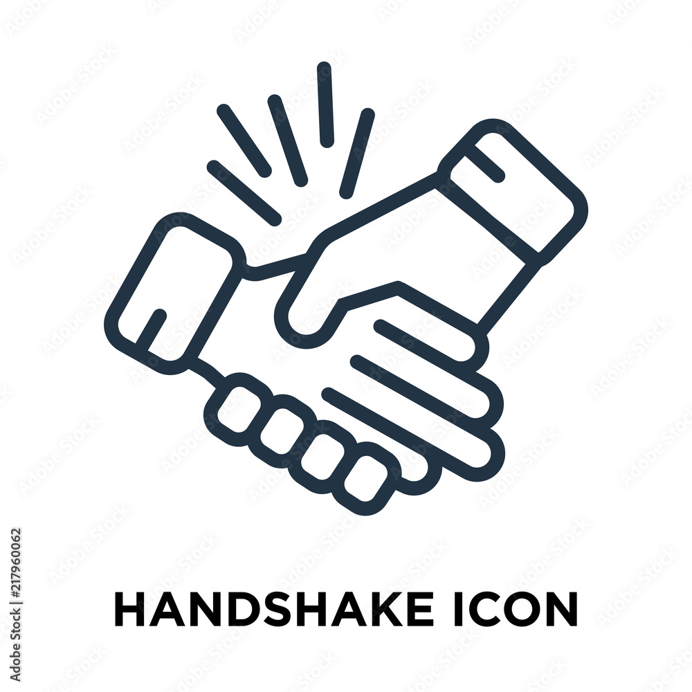 Poster handshake icon isolated on white background. modern and editable handshake icon. simple icons vector