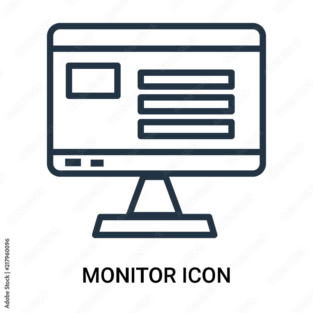 Poster monitor icon isolated on white background. modern and editable monitor icon. simple icons vector ill