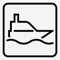 Outline Ship building pixel perfect vector icon