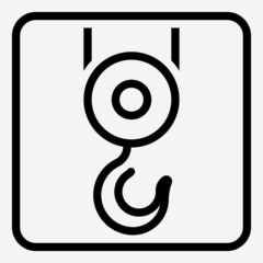 Outline crane industry pixel perfect vector icon