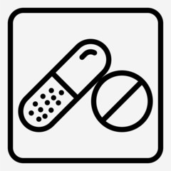 Outline Pharmaceuticals industry pixel perfect vector icon