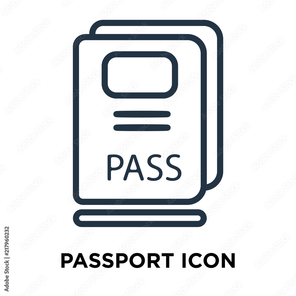 Poster passport icon isolated on white background. modern and editable passport icon. simple icons vector i