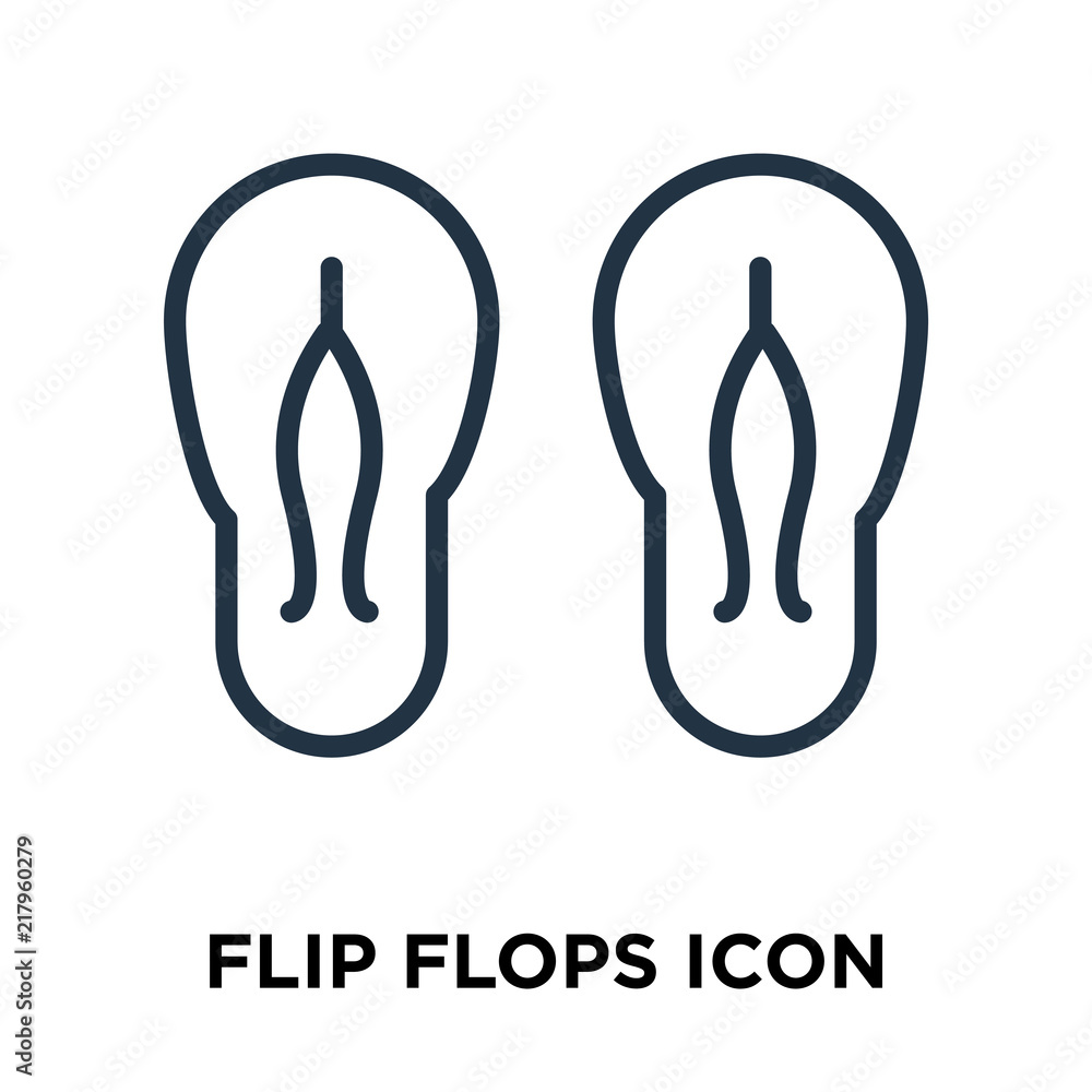 Poster flip flops icon isolated on white background. modern and editable flip flops icon. simple icons vect