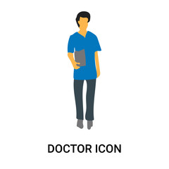 doctor icon isolated on white background. Simple and editable doctor icons. Modern icon vector illustration.