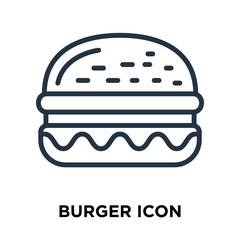 burger icon isolated on white background. Modern and editable burger icon. Simple icons vector illustration. - obrazy, fototapety, plakaty