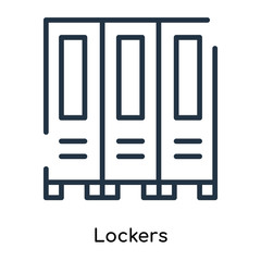 Lockers icon vector isolated on white background, Lockers sign , thin symbols or lined elements in outline style