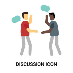 discussion icon isolated on white background. Simple and editable discussion icons. Modern icon vector illustration.