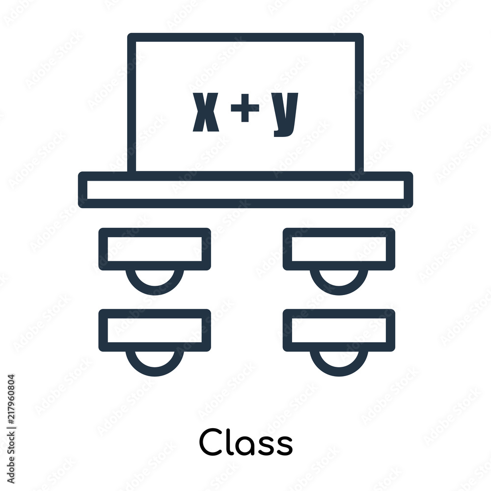 Poster class icon vector isolated on white background, class sign , thin symbols or lined elements in outli