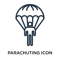 parachuting icons isolated on white background. Modern and editable parachuting icon. Simple icon vector illustration.
