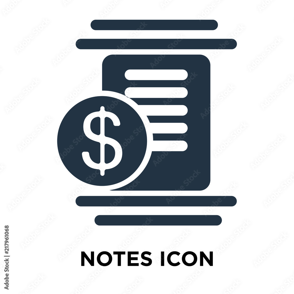 Poster notes icon isolated on white background. modern and editable notes icon. simple icons vector illustr