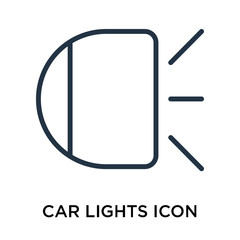 car lights icon isolated on white background. Simple and editable car lights icons. Modern icon vector illustration.