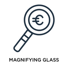 magnifying glass icons isolated on white background. Modern and editable magnifying glass icon. Simple icon vector illustration.