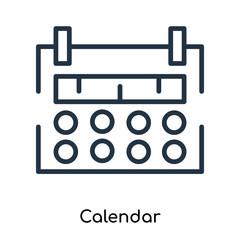 Calendar icon vector isolated on white background, Calendar sign , thin symbols or lined elements in outline style