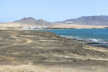Fototapeta na wymiar Volcanic landscape of Punta de Jandia, Fuerteventura