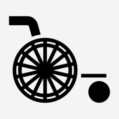 Glyph wheel chair pixel perfect vector icon