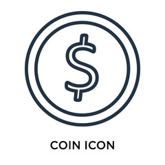 coin icon isolated on white background. Simple and editable coin icons. Modern icon vector illustration.