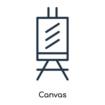 Canvas icon vector isolated on white background, Canvas sign , thin symbols or lined elements in outline style