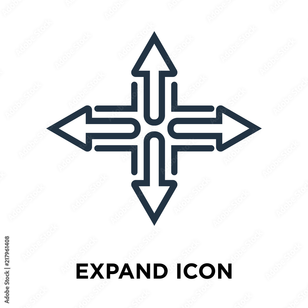 Aufkleber expand icon isolated on white background. modern and editable expand icon. simple icons vector illus