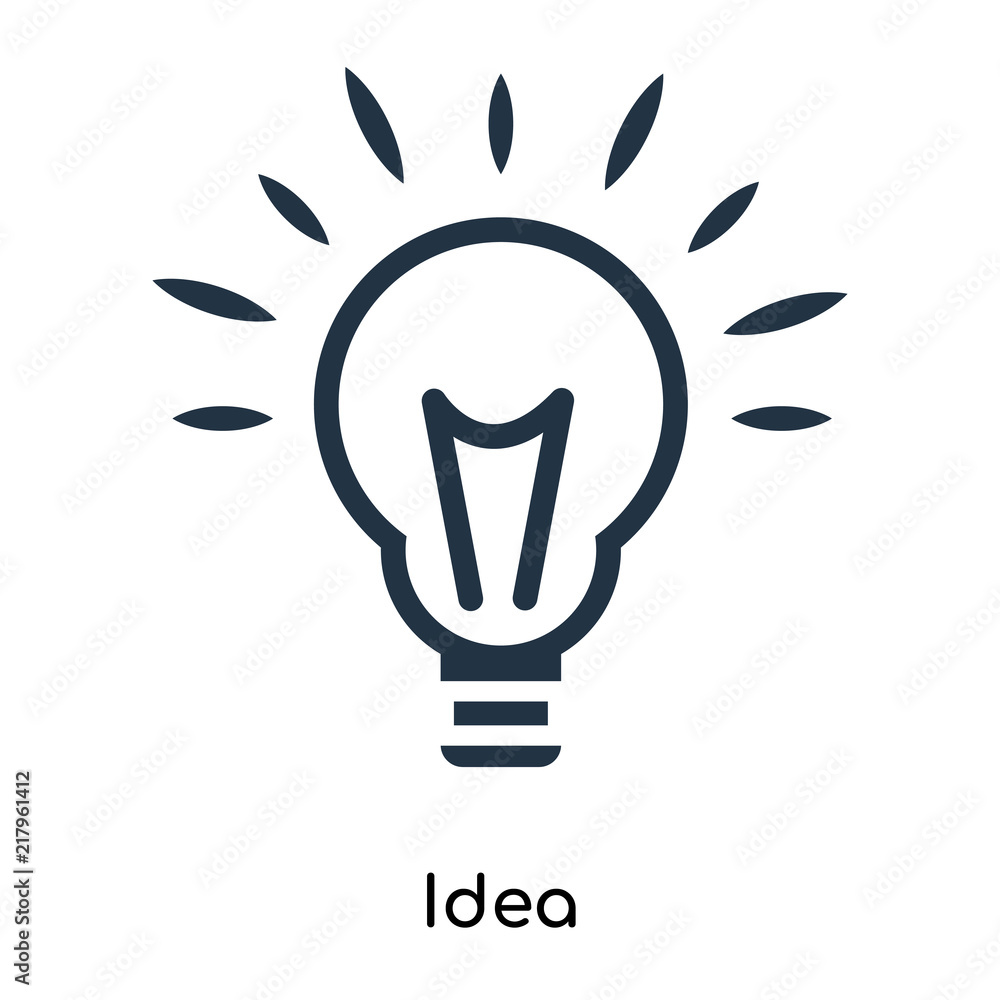 Poster idea icon vector isolated on white background, idea sign , thin symbols or lined elements in outline