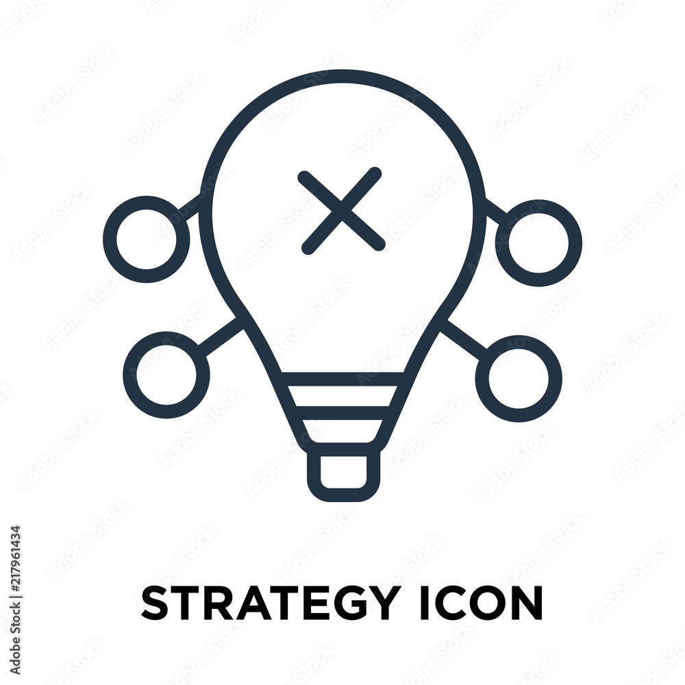 Poster strategy icon isolated on white background. modern and editable strategy icon. simple icons vector i