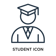 Fototapeta na wymiar student icons isolated on white background. Modern and editable student icon. Simple icon vector illustration.