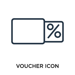 Fototapeta premium voucher icon isolated on white background. Simple and editable voucher icons. Modern icon vector illustration.