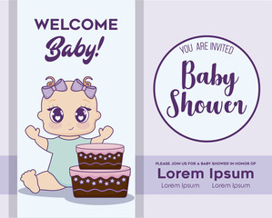 Baby shower design vector ilustration icon baby girls